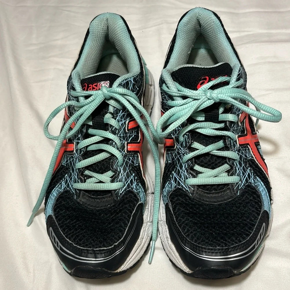 Asics Gel Excite-2 Women’s Black Pink Turquoise Running Shoes Size 7 - Picture 1 of 11